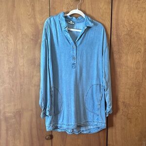 Blu Pepper Chambray Blue Midi Dress